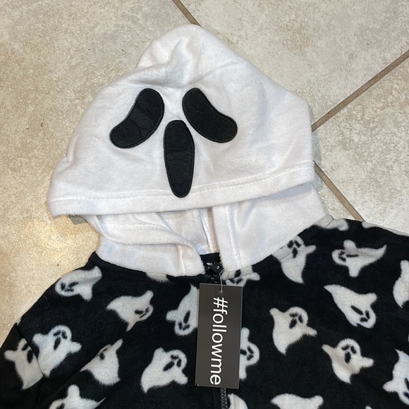 Nwt! Follow Me Halloween Ghost Fleece Onesie Costume Pajama S - Picture 3 of 7
